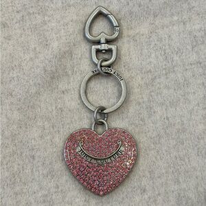 Juicy Couture Silver and Pink Heart Charm
